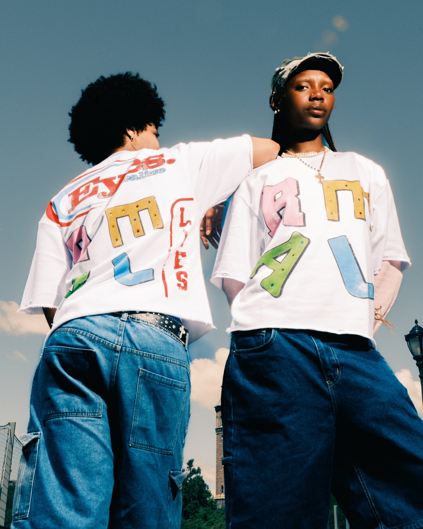 R.E.A.L Tee w/rhinestones (multi-color)