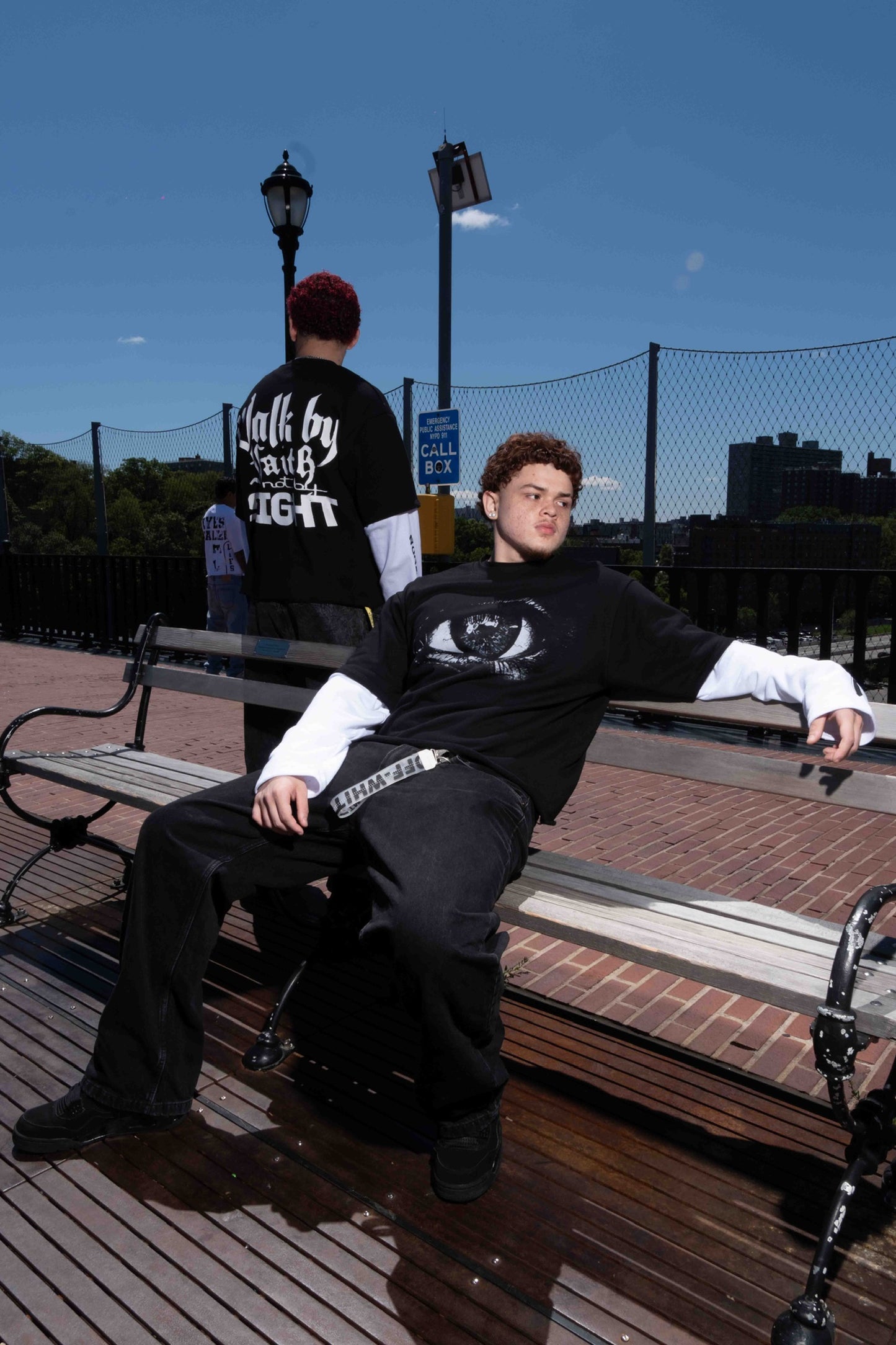 "Walk By Faith Not By Sight" Long Sleeve (black/white)