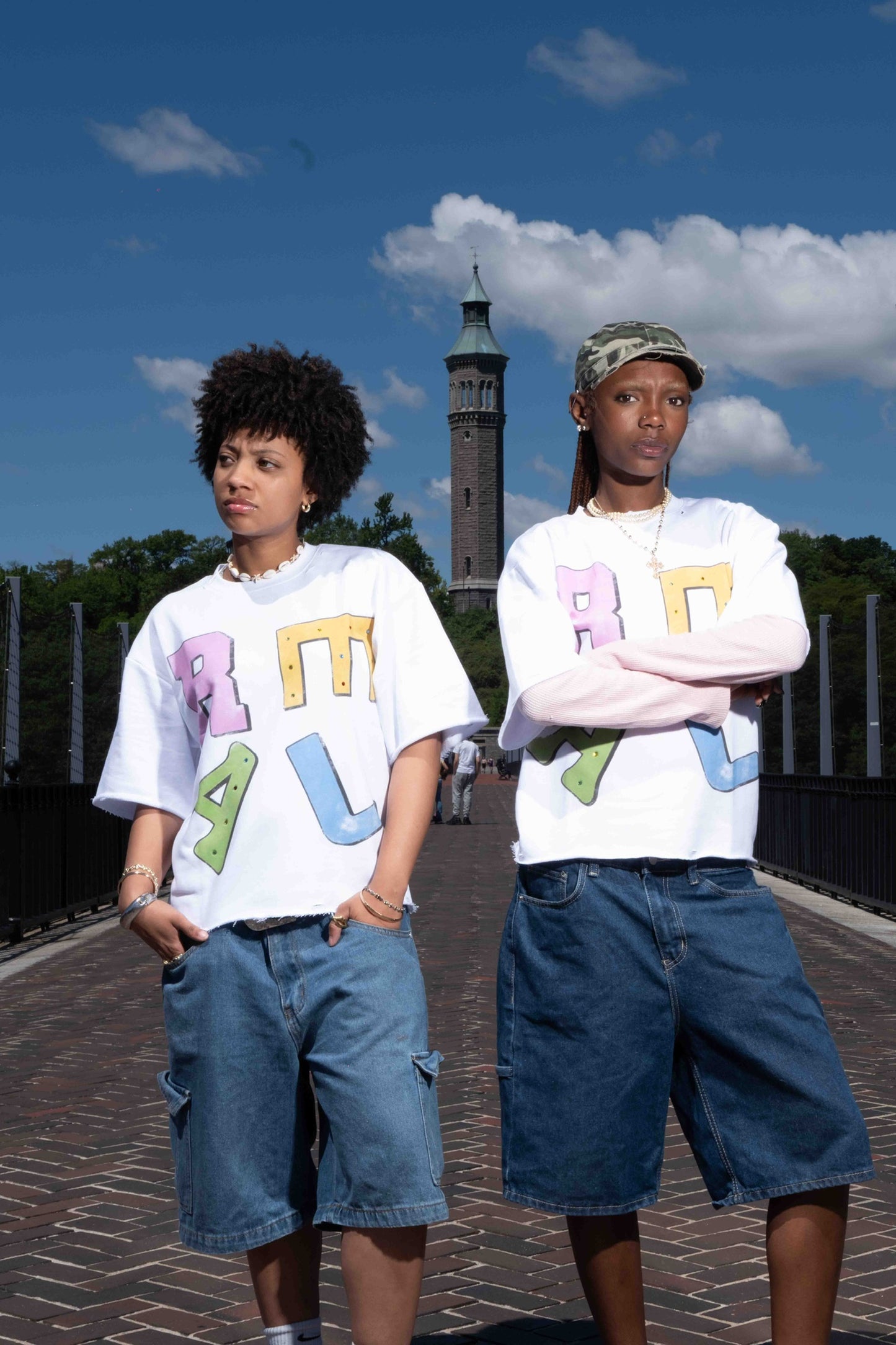 R.E.A.L Tee w/rhinestones (multi-color)