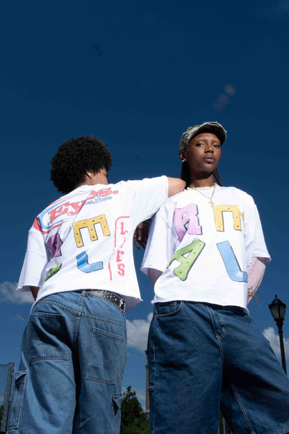 R.E.A.L Tee w/rhinestones (multi-color)